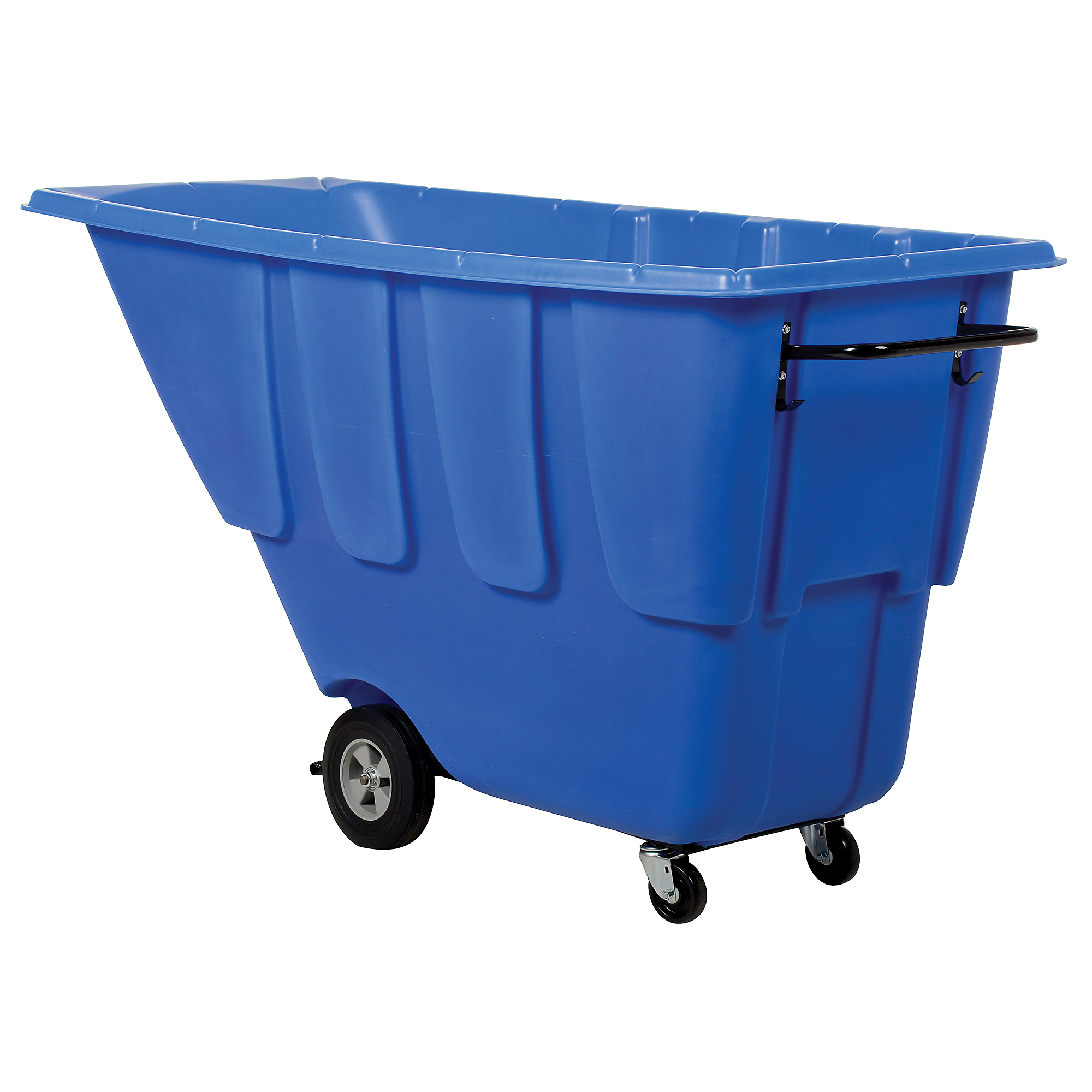 Vestil Plastic Medium-Duty Tilt Truck - 1 Cubic Yard, 1250-Lb. Capacity, Blue, Model# TDT-100-MD-BLUE